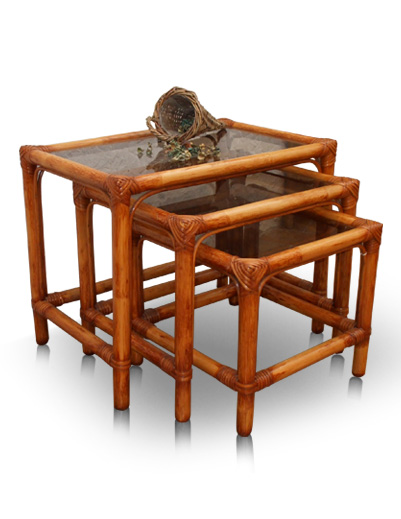 MOBILIER EN ROTIN | Salons : table de salon - Gigogne -