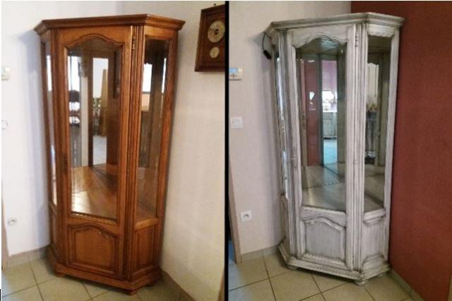 RENOVATION / RELOOKING |  : relooking vitrine bois massif