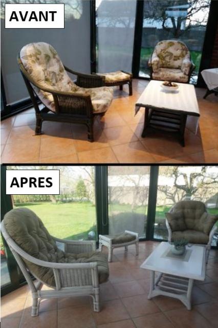RENOVATION / RELOOKING |  : rnovation salon en rotin
