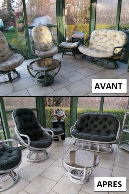 RENOVATION / RELOOKING |  : rnovation salon en rotin