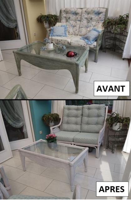 RENOVATION / RELOOKING |  : rnovation salon en rotin