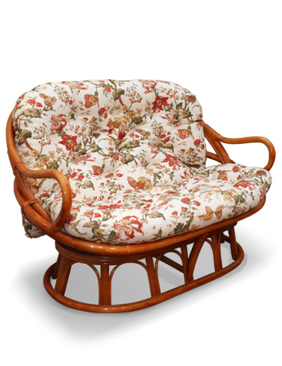 MOBILIER EN ROTIN | Salons : canap - associ au fauteuil tournant -